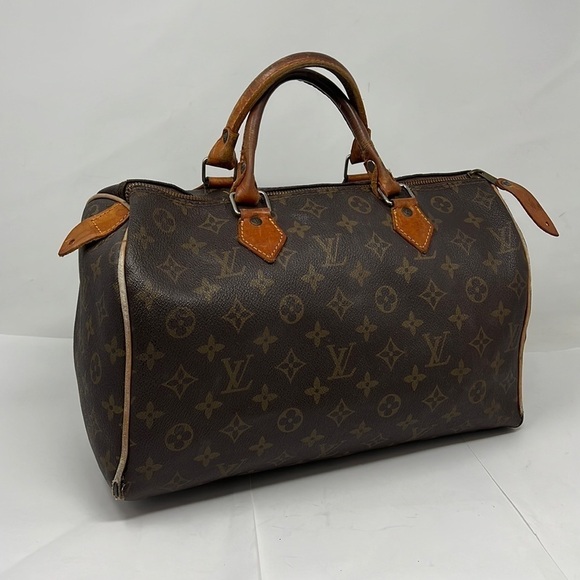 Vintage Brown Zip Top Satchel Bag 13” x 8” - Picture 1 of 11